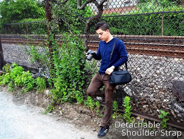 Alt view image 4 of 6 - Large Digital Camera / Video Padded Carrying Bag / Case for Nikon, Sony, Pentax, Olympus Panasonic, Samsung, and Canon DSLR Cameras + eCostConnection Microfiber Cloth