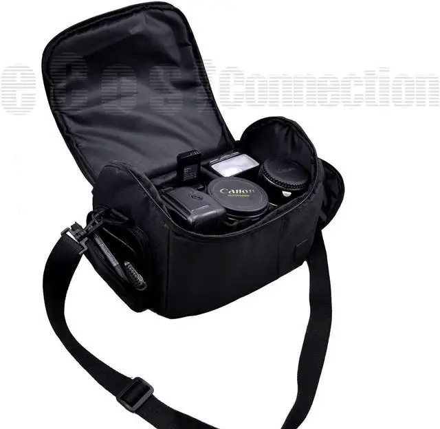 Alt view image 6 of 6 - Large Digital Camera / Video Padded Carrying Bag / Case for Nikon, Sony, Pentax, Olympus Panasonic, Samsung, and Canon DSLR Cameras + eCostConnection Microfiber Cloth