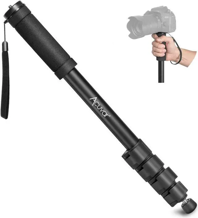 Main image of Acuvar 62' Inch Monopod with Integrated Safety Strap and 4 Section Extending Pole for All Digital Cameras, DSLR, Mirrorless, Compact Cameras, Camcorders & Cell Phones