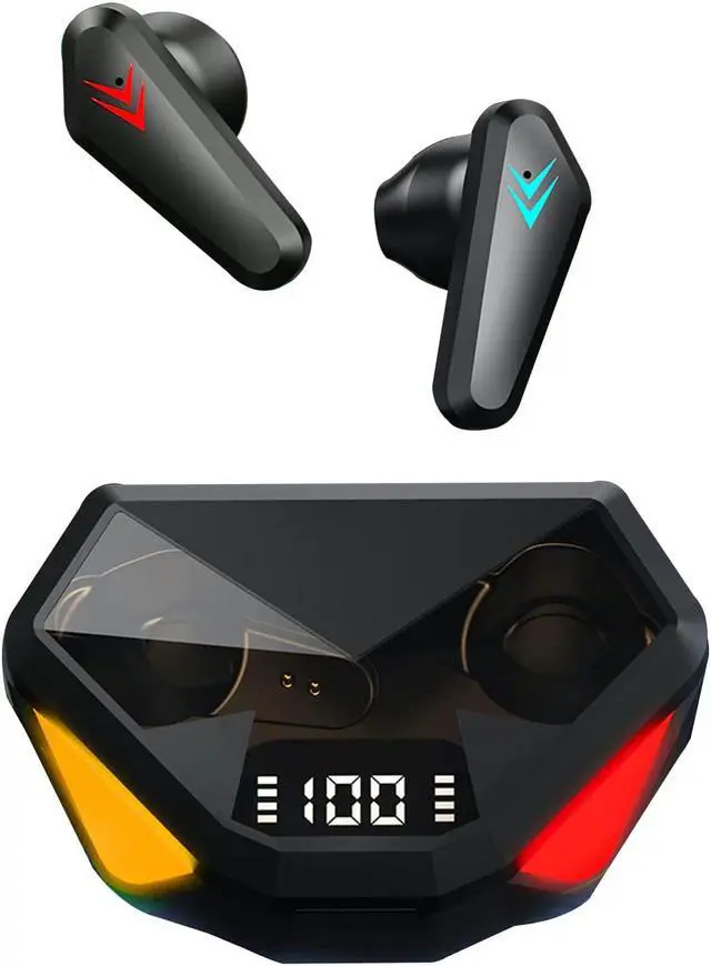 Main image of Acuvar Fully Wireless Bluetooth 5.2 Rechargeable Waterproof Sweatproof Gaming Earbud Headphones with Microphone, RGB LED 12h USB C Power Charging Case Surround Stereo Bass and Passive Noise Cancelling