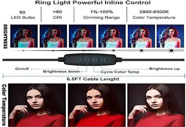 Alt view image 5 of 6 - Acuvar Pro LED Ring Light Vlogging Kit for iPhone/Android Ipad Tablet & Camera with 50" Tripod, Phone & Tablet Holder Mount, Microphone & Bluetooth Remote for Live Stream, YouTube, Instagram TikTok