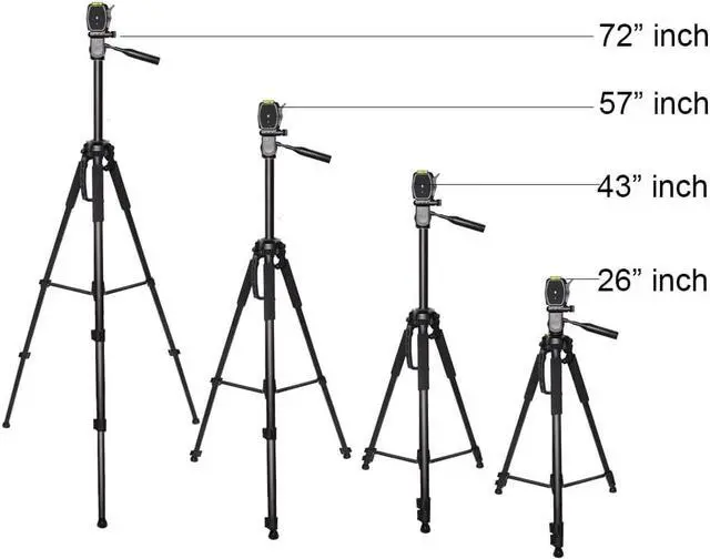 Alt view image 6 of 7 - 72 Inch Elite Series Professional, Full Size Camera Tripod for Canon, Nikon, Sony, Samsung, Olympus, Panasonic & Pentax