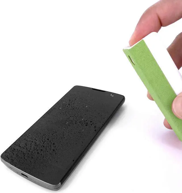 Alt view image 2 of 5 - Acuvar All in One Screen Cleaning Spray with Microfiber and Phone Stand. Cleans and Removes Oil and Dirt from Smartphones, Tablets, LCD, LED Laptop, TV Screens, and More Green