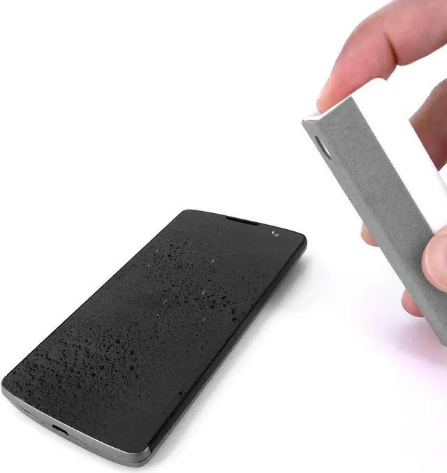 Alt view image 2 of 5 - Acuvar All in One Screen Cleaning Spray with Microfiber and Phone Stand. Cleans and Removes Oil and Dirt from Smartphones, Tablets, LCD, LED Laptop, TV Screens, and More Gray