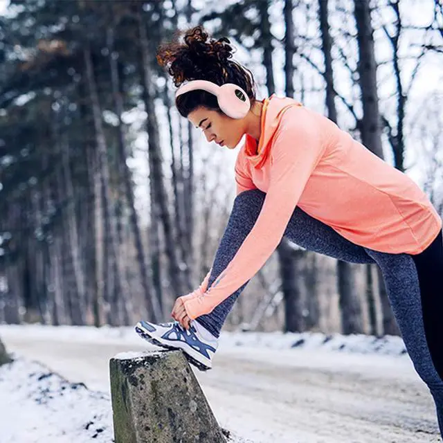 Alt view image 4 of 4 - Acuvar Wireless Bluetooth 5.0 Rechargeable Over The Ear Headphone Earmuffs with Extra Soft and Warm Fabric, Microphone, Powerful Surround Stereo Bass and Passive Noise Cancelling Pink