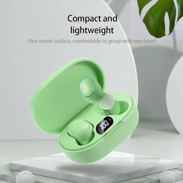 Alt view image 3 of 7 - Acuvar Fully Wireless Bluetooth 5.0 Rechargeable iPX4 Water & Sweat Proof Earbud Headphones w Microphone, Touch Controls, Smart LCD Charging Case, 3D Stereo Bass and Noise Cancelling Green