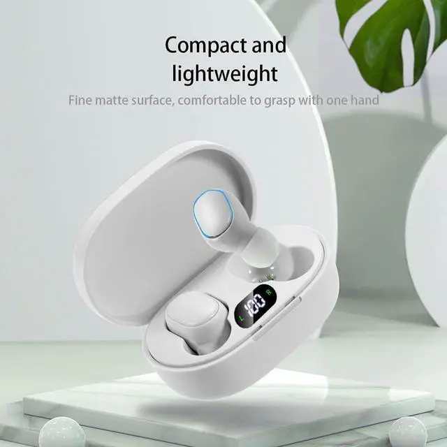 Alt view image 3 of 7 - Acuvar Fully Wireless Bluetooth 5.0 Rechargeable iPX4 Water & Sweat Proof Earbud Headphones w Microphone, Touch Controls, Smart LCD Charging Case, 3D Stereo Bass and Noise Cancelling White