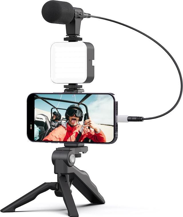 Main image of Acuvar Vlogging Kit with Light and Microphone Pistol Grip Tripod |Studio LED Light, Professional Mini Portable Tripod Grip for Vlogging, TikTok, YouTube Videos | for Smart Phones, Cameras