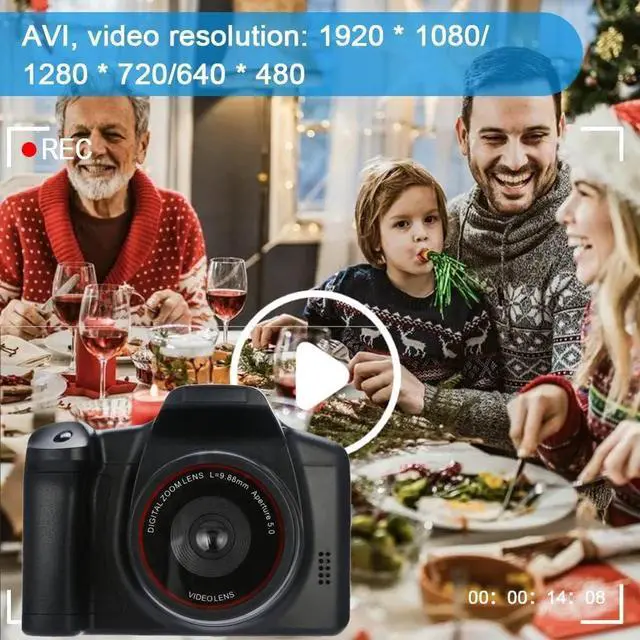 Alt view image 2 of 4 - Acuvar Digital Camera, 16 Megapixel Photo Camera Mini Digital SLR Camera, CMOS Sensor 2.4 TFT LCD Compact Camera, 16X Digital Zoom Video Camera for Children Adults Beginners Black