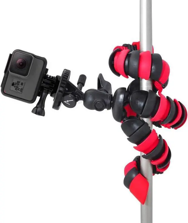 Alt view image 3 of 4 - Acuvar 12" Flexible Tripod Deluxe Vlogging Kit for iPhone, Android & Cameras, LED Light, Phone Holder, Gopro Mount, Bluetooth Remote & Screen Cleaner for Live Stream YouTube Instagram TikTok
