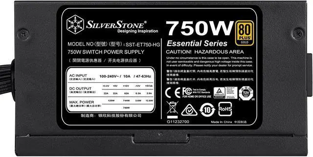 Alt view image 7 of 13 - silverstone technology 750 watt semi-modular 80 plus gold computer power supply psu et750-hg