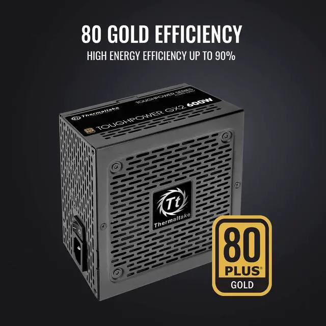Alt view image 2 of 7 - Thermaltake Toughpower GX2 80+ Gold 600W SLI/Crossfire Ready Continuous Power ATX 12V V2.4/EPS V2.92 Non Modular Power Supply 5 Year Warranty PS-TPD-0600NNFAGU-2