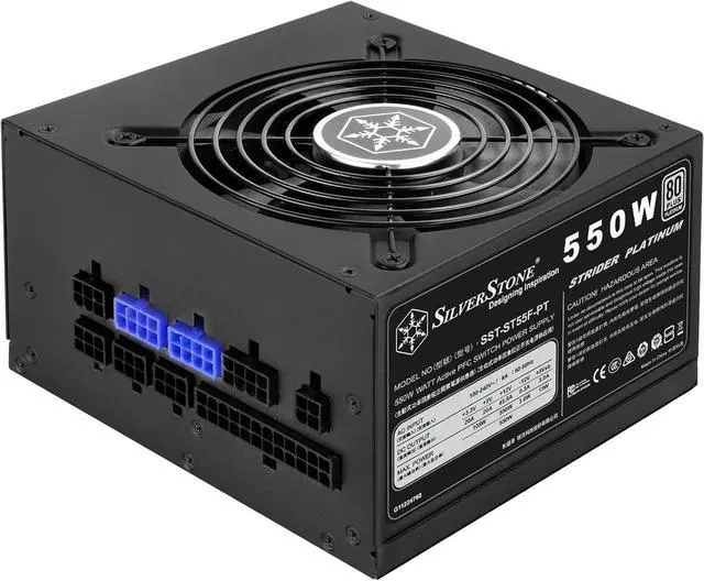 Alt view image 2 of 7 - SilverStone Technology Platinum Certified Single +12V Rail ATX Power Supply, PS-ST55F-PT