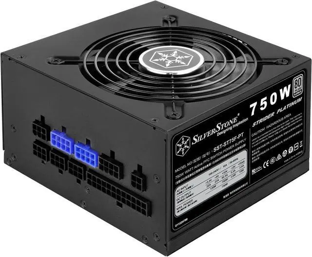 Alt view image 2 of 7 - SilverStone Technology 750W 80 Plus Platinum Certified Single +12V Rail ATX Power Supply, PS-ST75F-PT