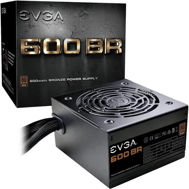 Main image of EVGA 600 BR, 80+ Bronze 600W, 3 Year Warranty, Power Supply 100- BR-0600-K1