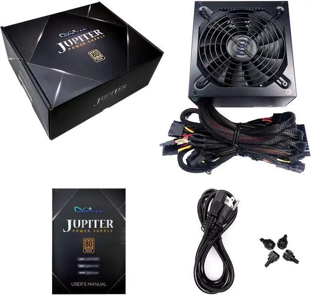 Alt view image 5 of 5 - Apevia JUPITER1000W Jupiter 1000W 80 Plus Bronze Certified Active PFC ATX Gaming Power Supply, Support Dual/Quad Core CPUs, SLI/Crossfire/Haswell
