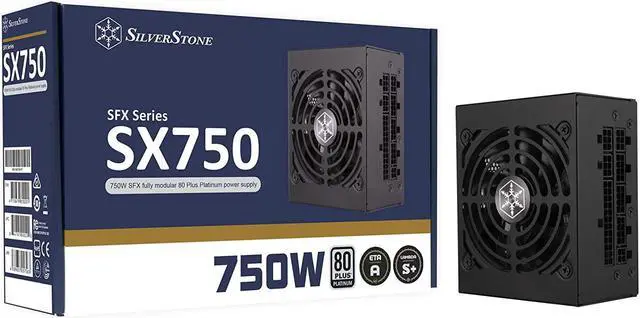 Main image of SilverStone SX750 Platinum, 750W SFX Fully Modular 80 PLUS Platinum Power Supply, SST-SX750-PT