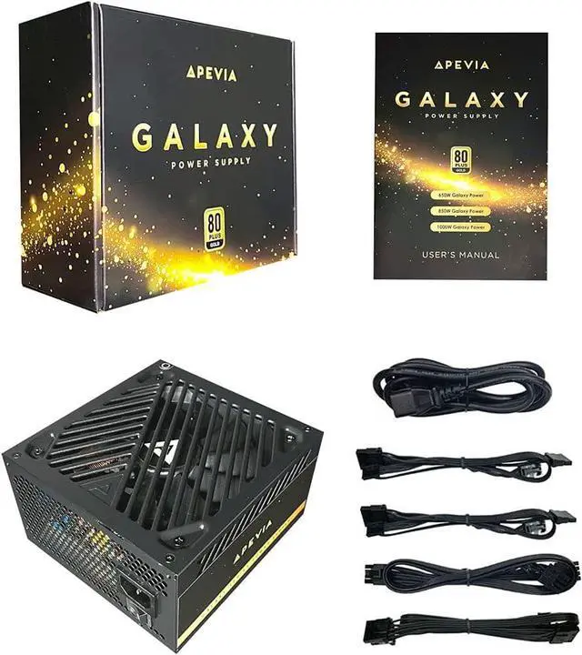 Alt view image 4 of 6 - Apevia ATX-GX650W Galaxy 650W 80+ Gold Certified Active PFC ATX Semi-Modular Gaming Power Supply