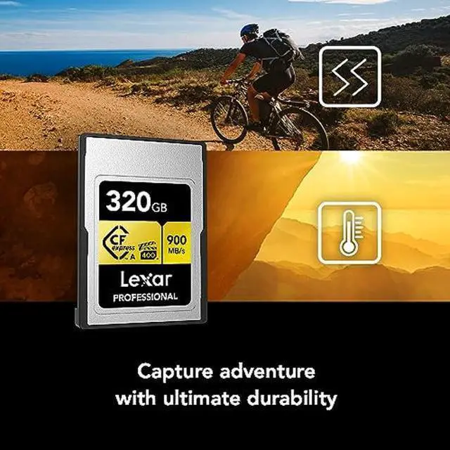 Alt view image 4 of 5 - Lexar Professional 320GB CFexpress Type A Gold Series Memory Card, Up to 900MB/s Read, Cinema-Quality 8K Video, Rated VPG 400 (LCAGOLD320G-RNENG)