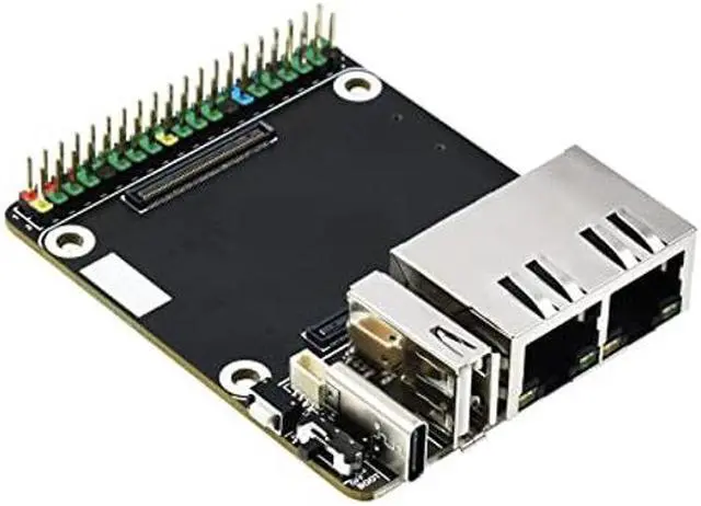Main image of Mini Dual Gigabit Ethernet Base Board Compatible with Raspberry Pi Compute Module 4 CM4/4 Lite, Dual Gigabit Ethernet Ports,1xUSB 2.0 Port,1x40PIN GPIO Header,5V, Type-C Interface