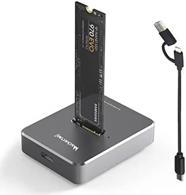 Main image of Mackertop M.2 NVMe & SATA to USB C Docking Station, Aluminum Alloy M.2 SSD to USB A C Reader Adapter for 2280 2260 2242 2230 Enclosure, Fits Both M.2 (M Key, B+M Key) NVMe and SATA NGFF SSDs