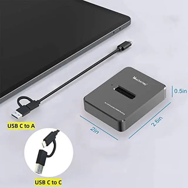 Alt view image 3 of 5 - Mackertop M.2 NVMe & SATA to USB C Docking Station, Aluminum Alloy M.2 SSD to USB A C Reader Adapter for 2280 2260 2242 2230 Enclosure, Fits Both M.2 (M Key, B+M Key) NVMe and SATA NGFF SSDs