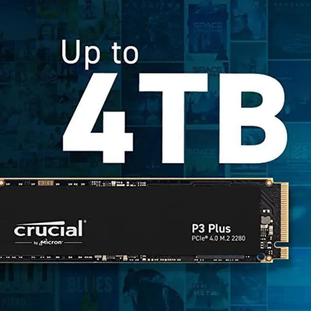 Alt view image 4 of 5 - Crucial P3 Plus 500GB PCIe Gen4 3D NAND NVMe M.2 SSD, up to 5000MB/s - CT500P3PSSD8