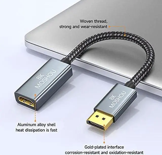 Alt view image 3 of 4 - DisplayPort 1.4 to HDMI 2.1 HDR Active Adapter,Support 4k@120Hz,8K@60Hz,HDR,Uni-Directional Display Port 1.4 to HDMI 8K Converter,Support for RTX3080/3090,RX6800/6900 and More