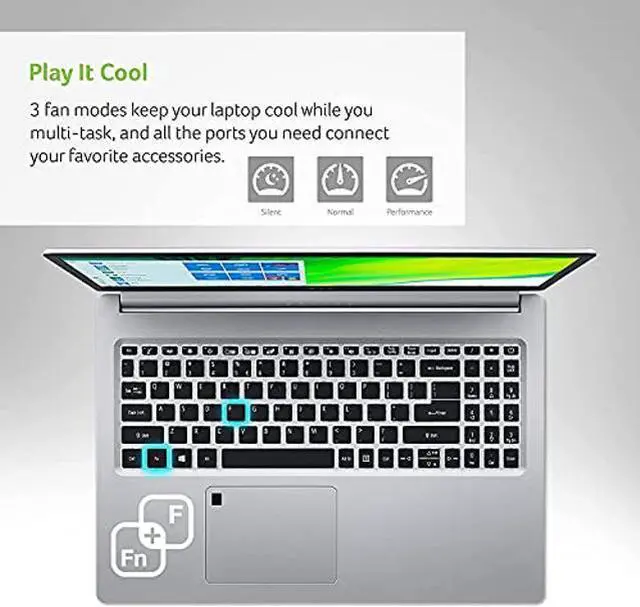 Alt view image 2 of 5 - acer 2021 Aspire 5 Slim Laptop 15.6" FHD IPS, AMD Ryzen 3 3350U(up to 3.5GHz), 8GB RAM 256GB NVMe SSD, WiFi6 Fingerprint Reader Backlit KB Windows 10
