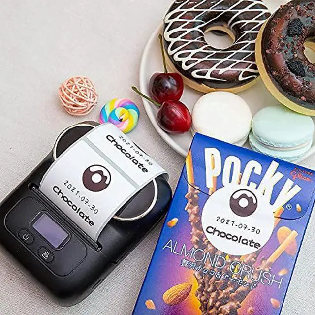 Alt view image 5 of 5 - M200 Bluetooth Label Maker, Mini Label Maker Bluetooth Compatible with iOS & Android System, Portable Printer Label Maker with One Roll 50x50mm Round Thermal Label, 140PCS/Roll