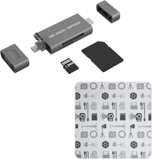 Main image of JJC UHS-II SD Micro SD Card Reader + Selfie-Stick Protective Wrap Wrapper for iPad Laptop Computer Smartphone Camera and More Devices