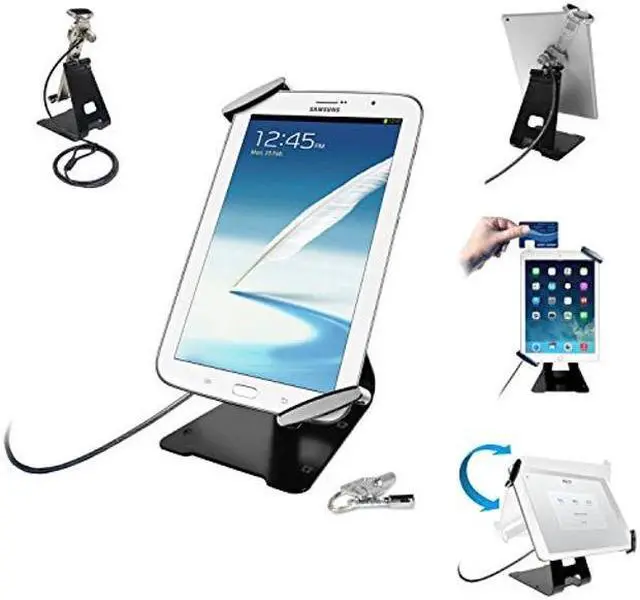 Alt view image 3 of 5 - Universal Tablet Holder - CTA Universal Anti-Theft Security Grip Holder with Metal Stand for Tablets iPad 10.2" (7th/ 8th/ 9th Generation), & Other 7-10" Tablets (PAD-UATGS)