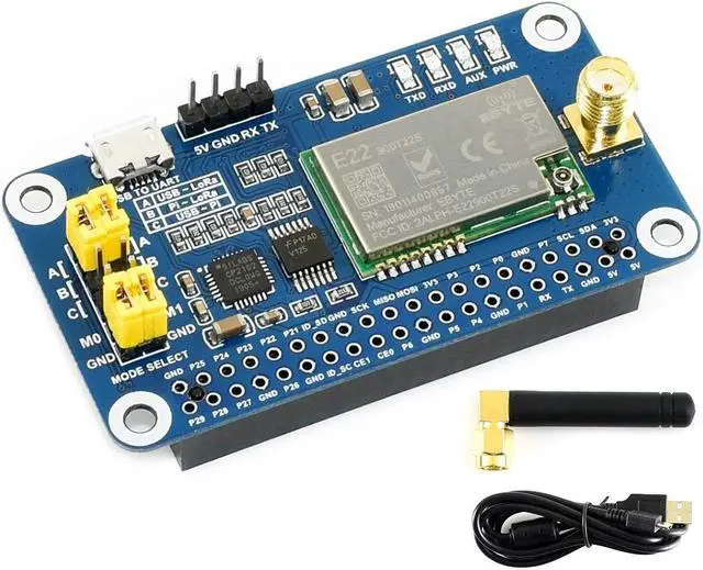 Main image of SX1262 LoRa HAT for Raspberry Pi Series Boards 915MHz Frequency Band,Support Data Transmission up to 5km,Wake on Radio,Wireless Config, Carrier Sensing, Communication Key