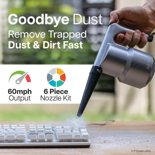 Alt view image 2 of 5 - IT Dusters AirTec Ultra Electric Air Duster Blower for PC, Laptop, Console, Electronics and Home Cleaning, Environmental Alternative to Spray air can Duster Keyboard Cleaner (Type 3)