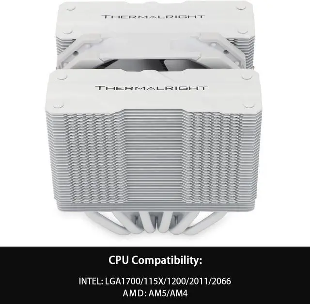 Alt view image 2 of 5 - Thermalright Peerless Assassin 120 Mini White CPU Air Cooler, 6 Heat Pipes Dual Towers Cooler, with TL-D12W PWM Fans, Desktop PC Cooler for Intel LGA 1851/1700/1150/1151/1200/2011,AMD:AM4/AM5