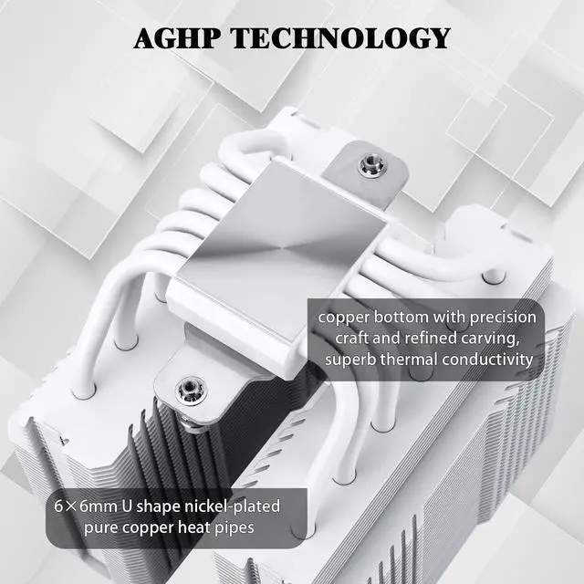 Alt view image 3 of 5 - Thermalright Peerless Assassin 120 Mini White CPU Air Cooler, 6 Heat Pipes Dual Towers Cooler, with TL-D12W PWM Fans, Desktop PC Cooler for Intel LGA 1851/1700/1150/1151/1200/2011,AMD:AM4/AM5