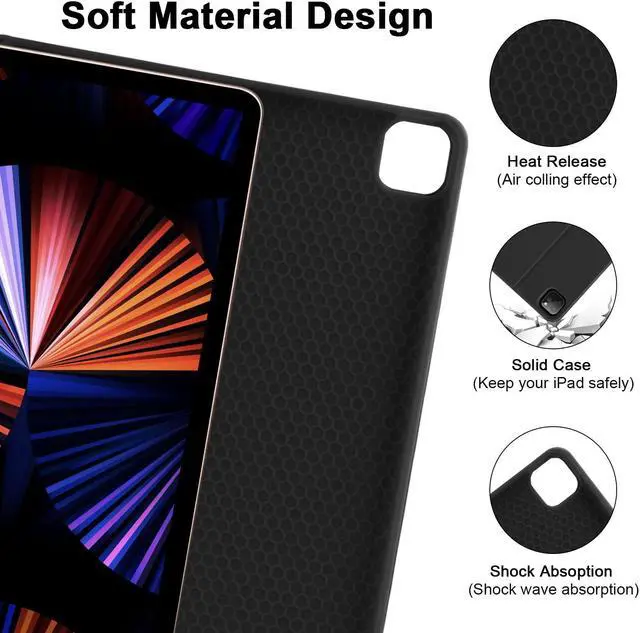 Alt view image 4 of 5 - Compatible for iPad Air 13 inch Case Keyboard for iPad Pro 12.9 inch Case with Keyboard Slim Smart for iPad Keyboard Compatible with iPad Pro 6th/5th/4th/3rd Wireless Detachable Pencil Holder Black