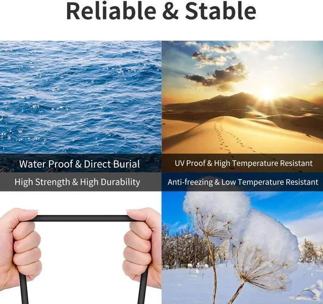 Alt view image 3 of 5 - BIFALE Cat7 Ethernet Cable 125ft, Cat7 Outdoor Cable Triple Shielding SSTP 10Gbps 600MHz Ethernet Patch Cable for Modem Router LAN RJ45, UV/Water Proof, Direct Burial, PE Jacket