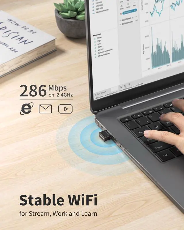 Alt view image 5 of 5 - BrosTrend 2.4GHz Only USB WiFi 6 Adapter, AX300 Nano USB WiFi Adapter, Portable WiFi Dongle for Windows 11/10/7 + AC1200 WiFi to Ethernet Adapter Dual Band, Universal Wireless Bridge for Printer