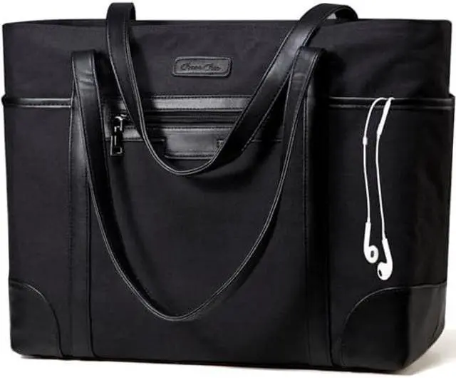 Main image of Laptop Bag for Women,ChaseChic Waterproof Classic Teacher's Tote Bag 17.3in Computer Work Bags for Women with Luggage Strap(Black)