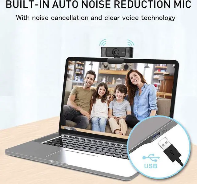 Alt view image 5 of 5 - JETAKu Full HD1080P Webcam, Streaming Web Camera with Microphone, Privacy Cover Web Camera, Auto Light Correction, Plug&Play Webcam for Gaming, Laptop/Mac/Zoom/YouTube/Video Calling/Office