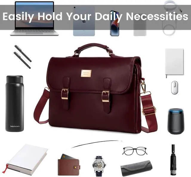 Alt view image 2 of 5 - LOVEVOOK Laptop Bag for Women 15.6 Inch Waterproof Leather Computer Briefcase Large Laptop Carrying Case for Business Casual or College