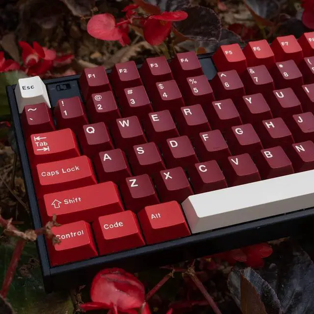 Alt view image 4 of 5 - mintcaps PBT Keycaps Set 173 Keys Cherry Profile Doubleshot Custom Keyboard Red Keycaps ISO ANSI for Cherry MX 60% 65% 70% 75% 95% Mechanical Keyboards