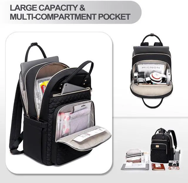 Alt view image 3 of 5 - Tealari Laptop Backpack for Women,15.6 Inch Laptop Backpack for Work,Water Resistant Travel Backpack,College Bookbag with Wallet