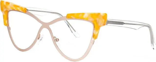 Alt view image 2 of 5 - Zeelool Oversized Cat Eye Blue Light Glasses for Women Stylish Eyewear Glasses 100% UV400 Protection JGX558394-03 Yellow