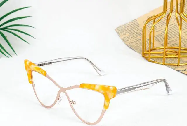 Alt view image 4 of 5 - Zeelool Oversized Cat Eye Blue Light Glasses for Women Stylish Eyewear Glasses 100% UV400 Protection JGX558394-03 Yellow