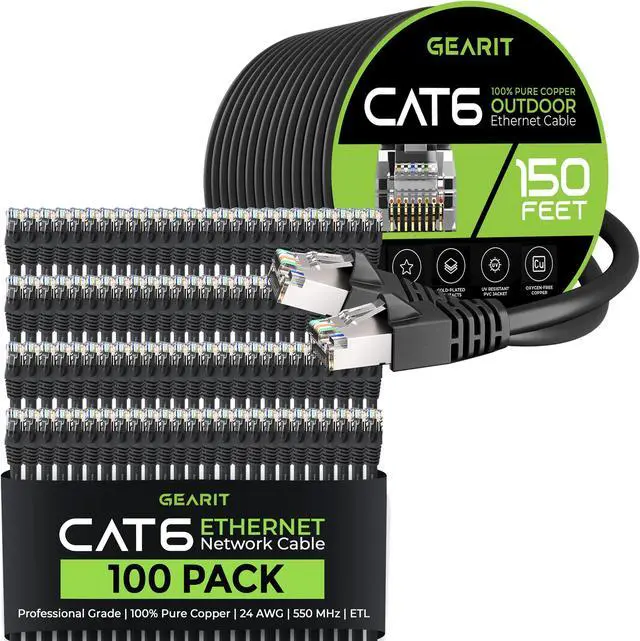 Main image of GearIT 100Pack 0.5ft Cat6 Ethernet Cable & 150ft Cat6 Cable