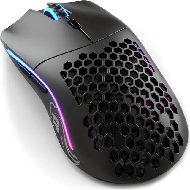 Main image of Glorious Model O- (Minus) Wireless Gaming Mouse - 65g Superlight Honeycomb Design, RGB, Ambidextrous, Lag Free 2.4GHz Wireless, Up to 71 Hours Battery - Matte Black