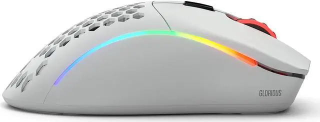 Alt view image 3 of 5 - Glorious Model D- (Minus) Wireless Gaming Mouse - 67g Superlight Honeycomb Design, RGB, Ergonomic, Lag Free 2.4GHz Wireless, Up to 71 Hours Battery - Matte White