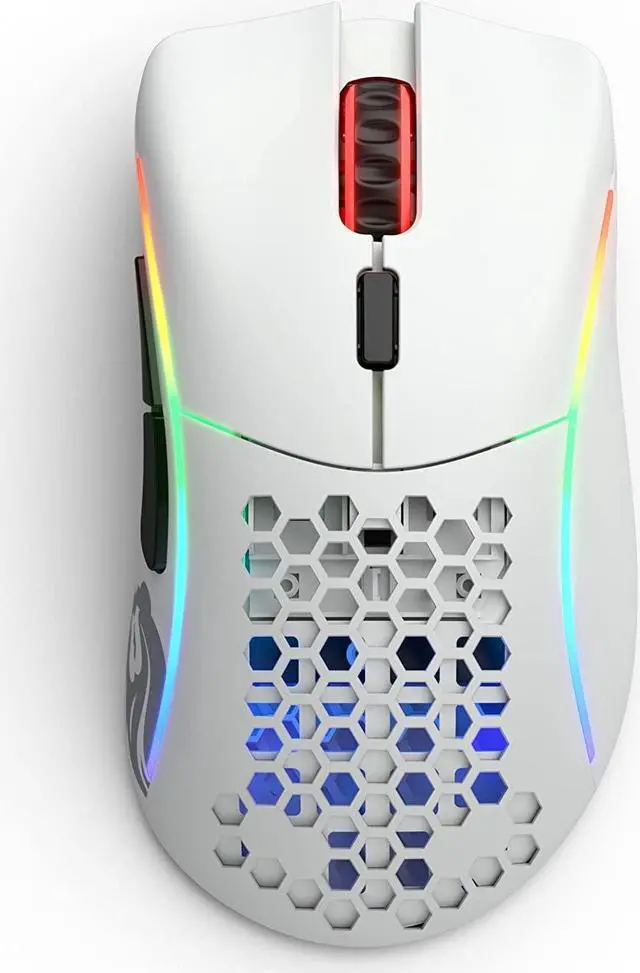 Alt view image 4 of 5 - Glorious Model D- (Minus) Wireless Gaming Mouse - 67g Superlight Honeycomb Design, RGB, Ergonomic, Lag Free 2.4GHz Wireless, Up to 71 Hours Battery - Matte White